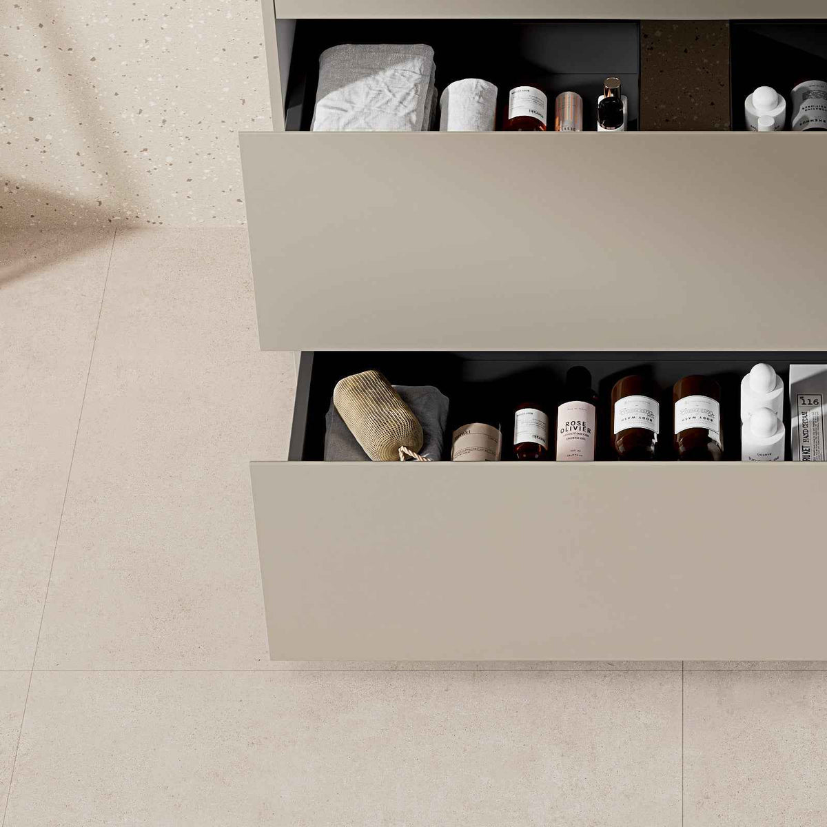 Mobile bagno a Terra 100 cm Grigio Cenere Lavabo in Resina Specchio Quadro Retroilluminato - Nube Paint