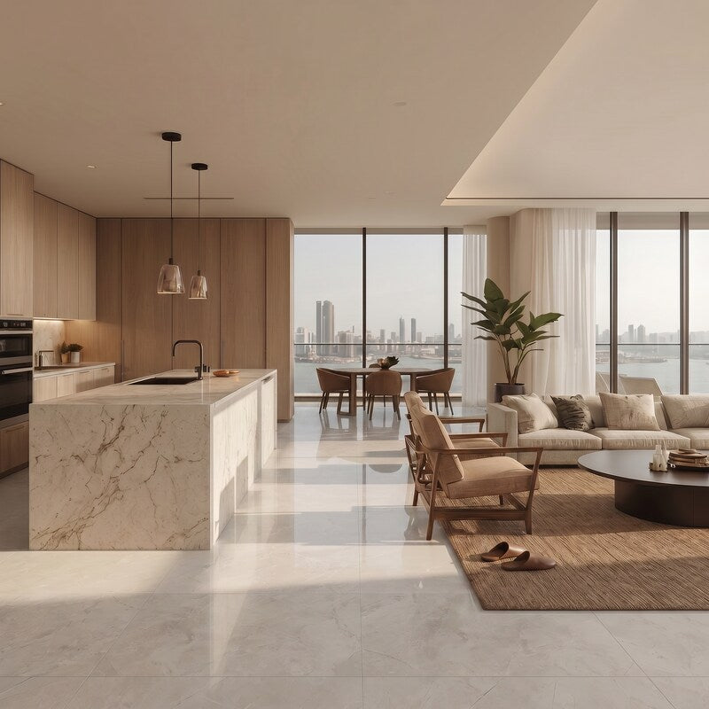 Gres Porcellanato Effetto Marmo 120x120 Pulpis Koji Bianco Levigato - Cerdomus